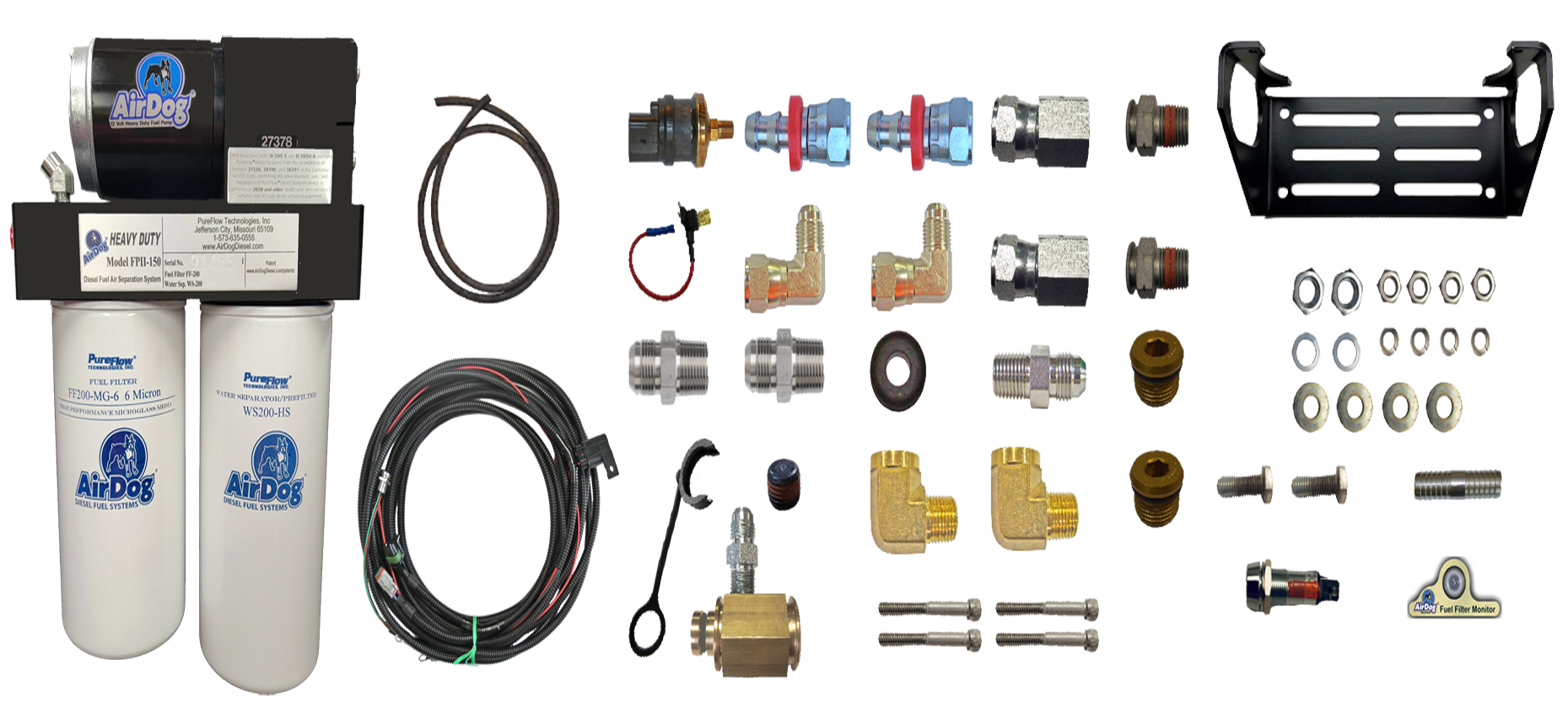 a3spbt406: airdog® fpii 150 4g volvo ved 12, d11, d12, d13, d16, mack mp7 & mp8 (with frame mount water separator)