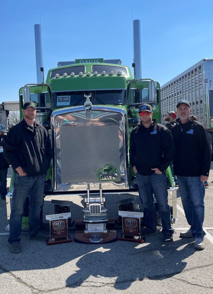 cody davis, best of show winner, mid america trucking show 2024 with jay armistead and lance, airdog diesel