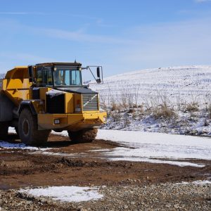 green,lake,,wisconsin,usa, ,february,20th,,2024:,articulated,dump