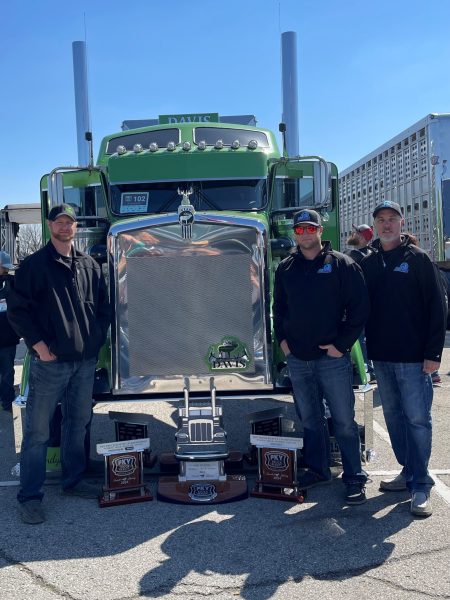 cody davis, best of show winner, mid america trucking show 2024 with jay armistead and lance, airdog diesel